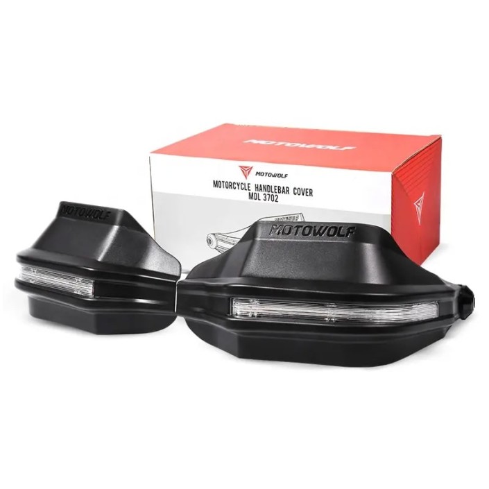 Handguard-uri moto MOTOWOLF 3702 cu lumini LED DRL și semnalizare
